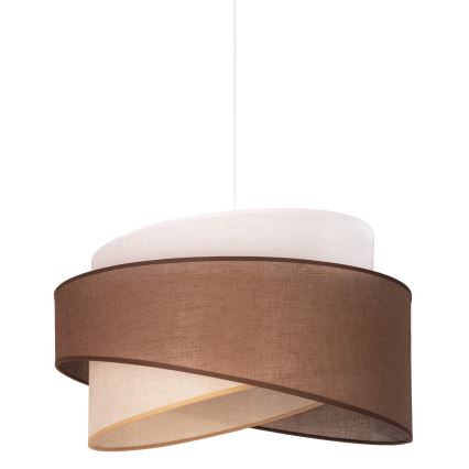 Duolla - Luster na sajli BROOKLYN 1xE27/40W/230V, prečnik 50 cm, braon/bež/bela
