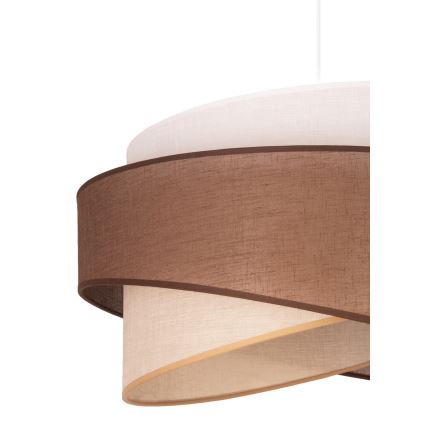 Duolla - Luster na sajli BROOKLYN 1xE27/40W/230V, prečnik 50 cm, braon/bež/bela