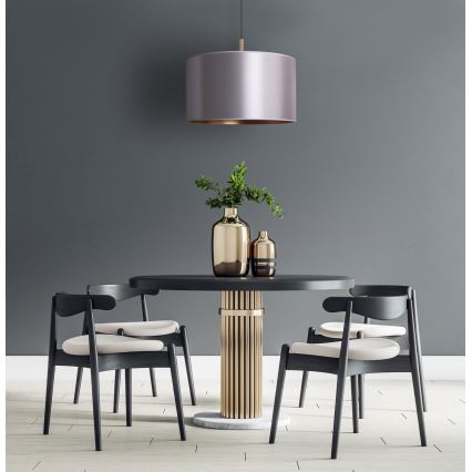 Duolla - Luster na sajli CANNES 1xE27/15W/230V prečnik 45 cm srebrna/bakrena