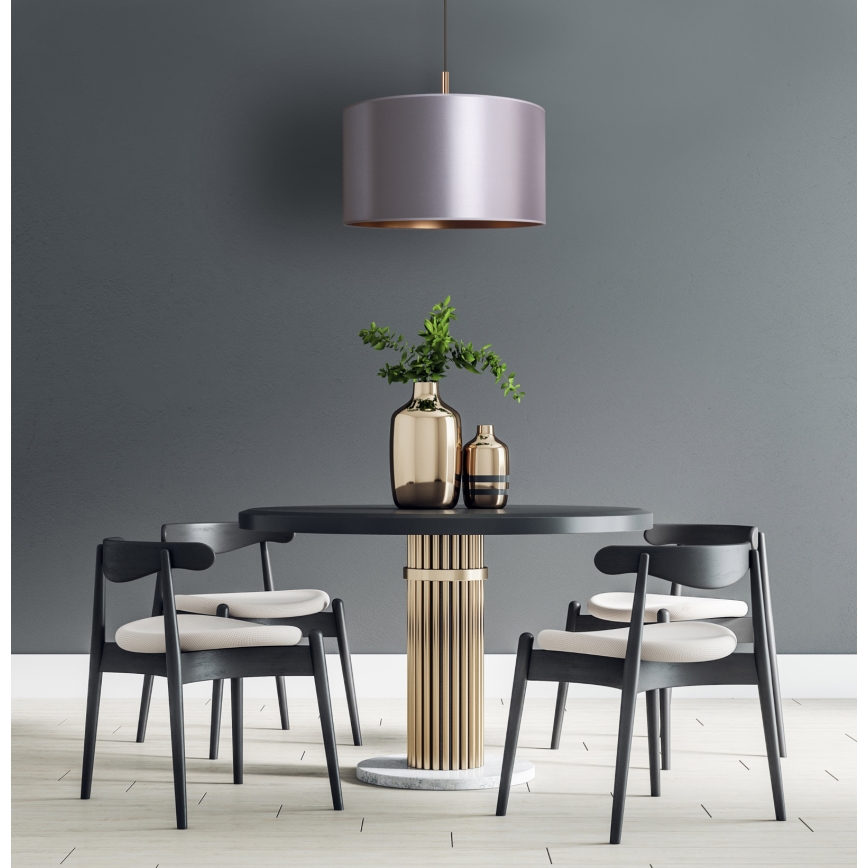 Duolla - Luster na sajli CANNES 1xE27/15W/230V prečnik 45 cm srebrna/bakrena
