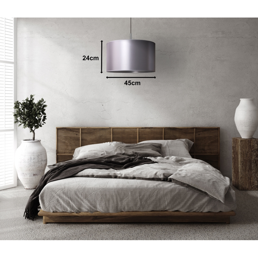 Duolla - Luster na sajli CANNES 1xE27/15W/230V prečnik 45 cm srebrna