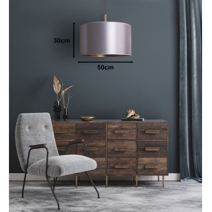 Duolla - Luster na sajli CANNES 1xE27/15W/230V prečnik 50 cm srebran/bakren