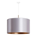 Duolla - Luster na sajli CANNES, 1xE27/15W/230V, prečnik 50 cm, srebrna/bakarna