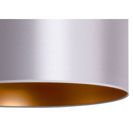 Duolla - Luster na sajli CANNES, 1xE27/15W/230V, prečnik 50 cm, srebrna/bakarna