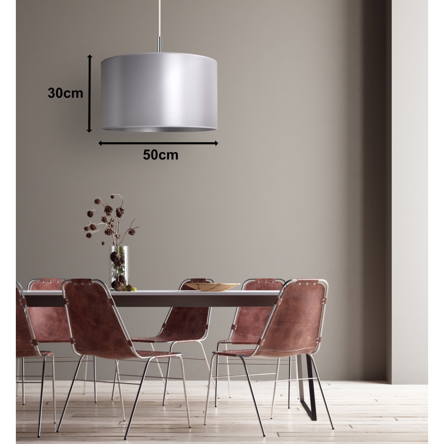 Duolla - Luster na sajli CANNES 1xE27/15W/230V prečnika 50 cm, srebran