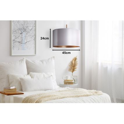 Duolla - Luster na sajli CANNES 1xE27/15W/230V Ø 45 cm srebrna/bakarna