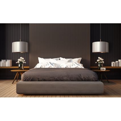 Duolla - Luster na sajli CANNES 1xE27/15W/230V Ø 45 cm srebrna/bakrena