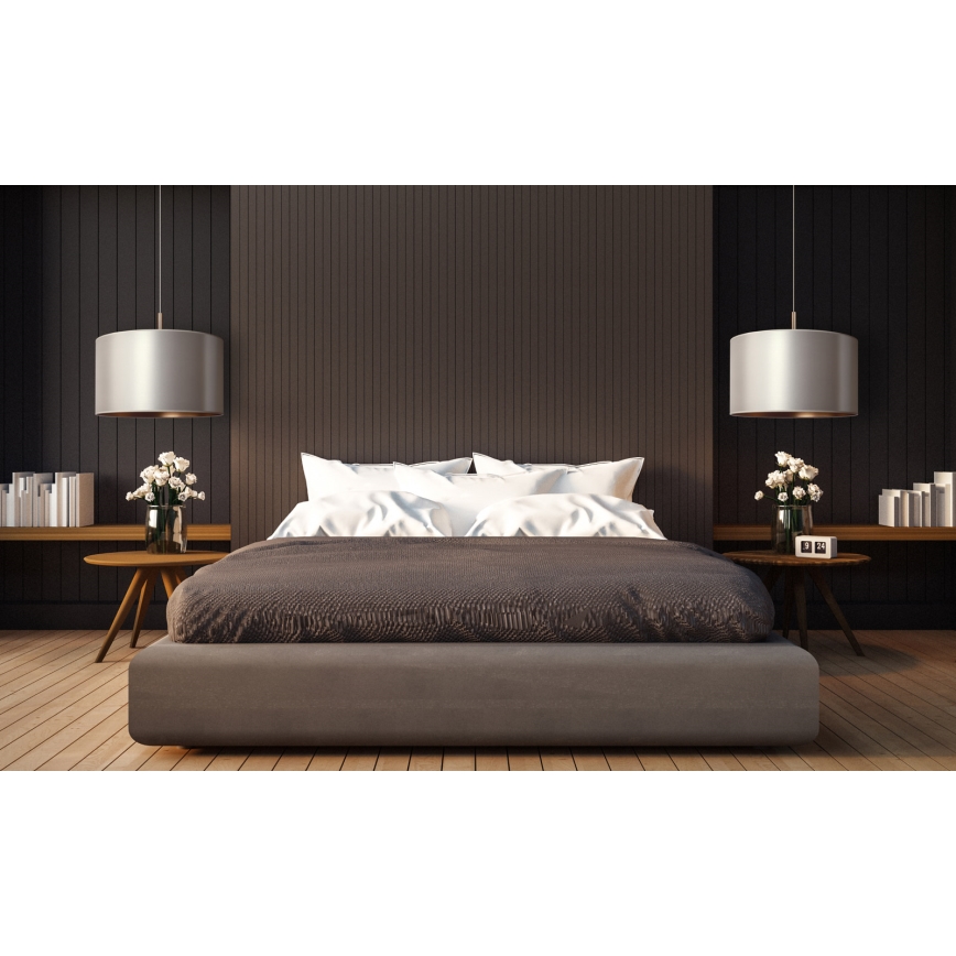 Duolla - Luster na sajli CANNES 1xE27/15W/230V Ø 45 cm srebrna/bakrena
