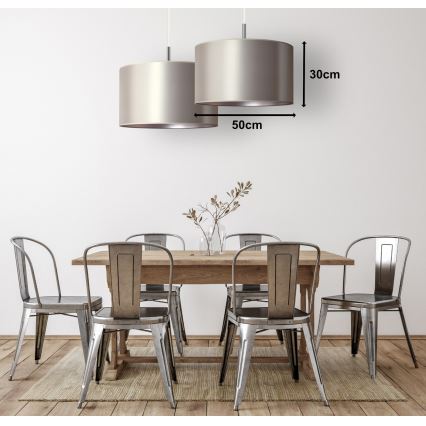 Duolla - Luster na sajli CANNES 1xE27/15W/230V Ø 50 cm srebrni