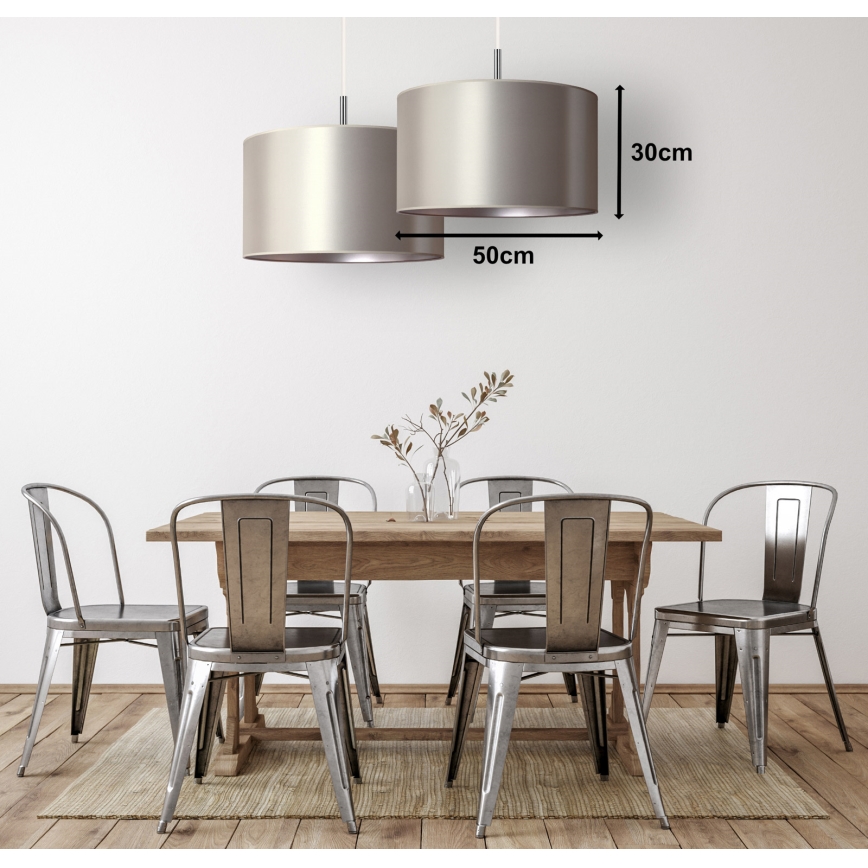 Duolla - Luster na sajli CANNES 1xE27/15W/230V Ø 50 cm srebrni