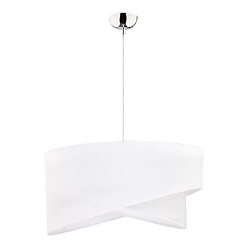 Duolla - Luster na sajli CELLO 1xE27/40W/230V prečnik 45 cm bela/srebrna
