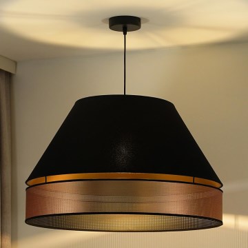 Duolla - luster na sajli COPPER SHINY 1xE27/15W/230V prečnik 60 cm crna/bakarna
