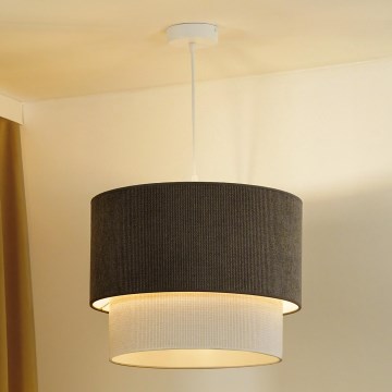 Duolla - Luster na sajli CORDUROY 1xE27/15W/230V, prečnik 40 cm, braon/krem