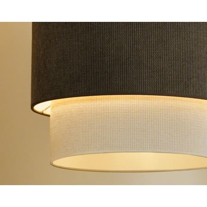 Duolla - Luster na sajli CORDUROY 1xE27/15W/230V, prečnik 40 cm, braon/krem