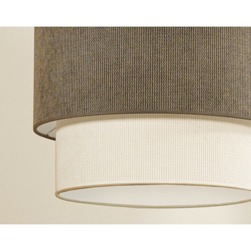 Duolla - Luster na sajli CORDUROY 1xE27/15W/230V, prečnik 40 cm, braon/krem