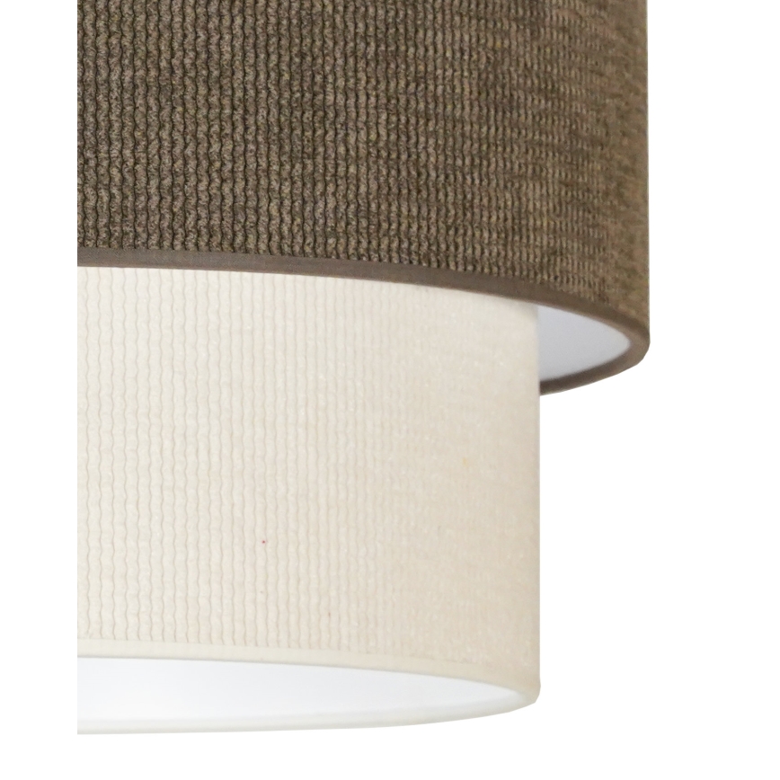 Duolla - Luster na sajli CORDUROY 1xE27/15W/230V, prečnik 40 cm, braon/krem