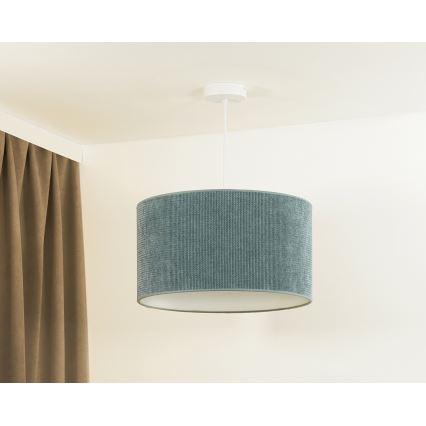 Duolla - Luster na sajli CORDUROY 1xE27/15W/230V svetlo plava, prečnik 40 cm