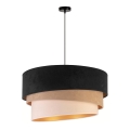 Duolla - Luster na sajli DEVON 1xE27/40W/230V, prečnik 45 cm, crna/bež