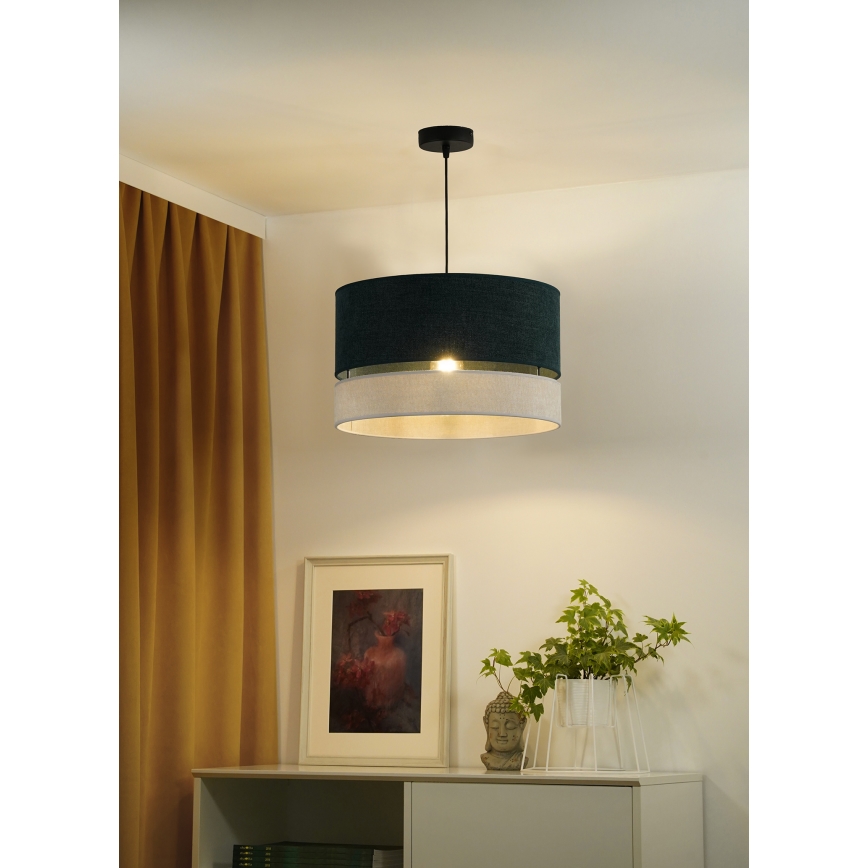 Duolla - Luster na sajli DOUBLE 1xE27/15W/230V pr. 40 cm zelena/siva