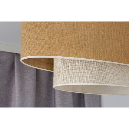 Duolla - Luster na sajli DOUBLE OVAL YUTE 2xE27/15W/230V braon/krem