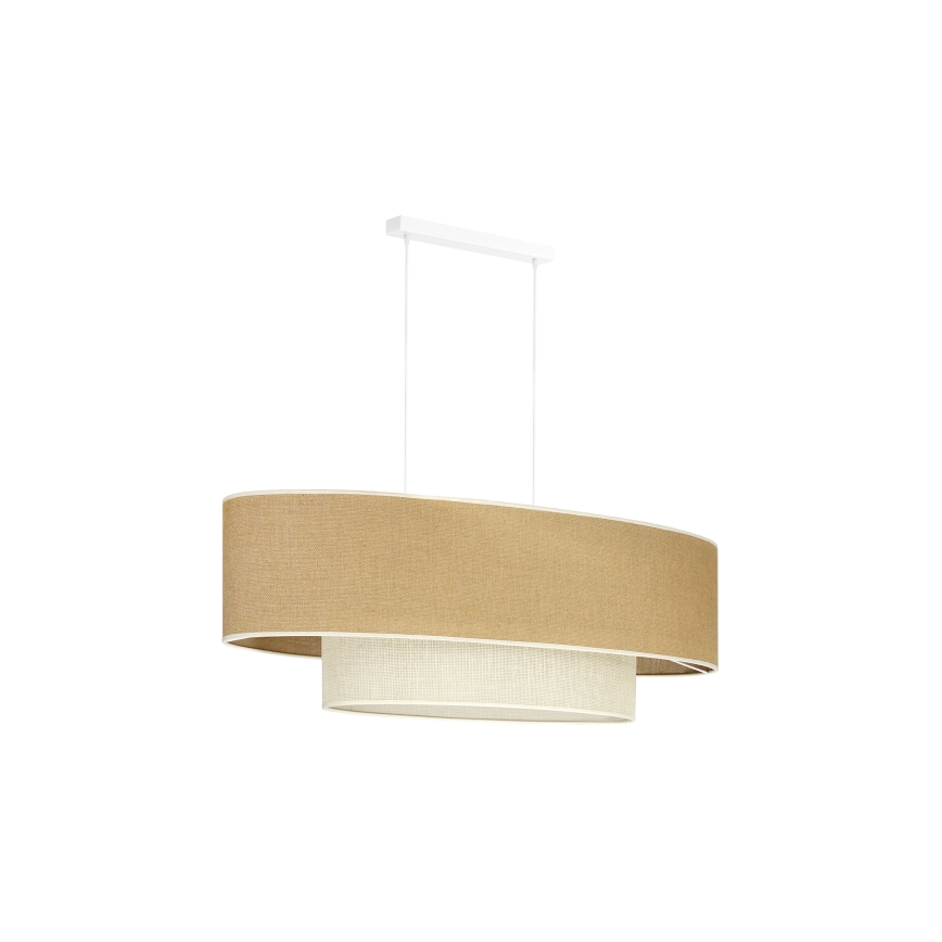 Duolla - Luster na sajli DOUBLE OVAL YUTE 2xE27/15W/230V braon/krem