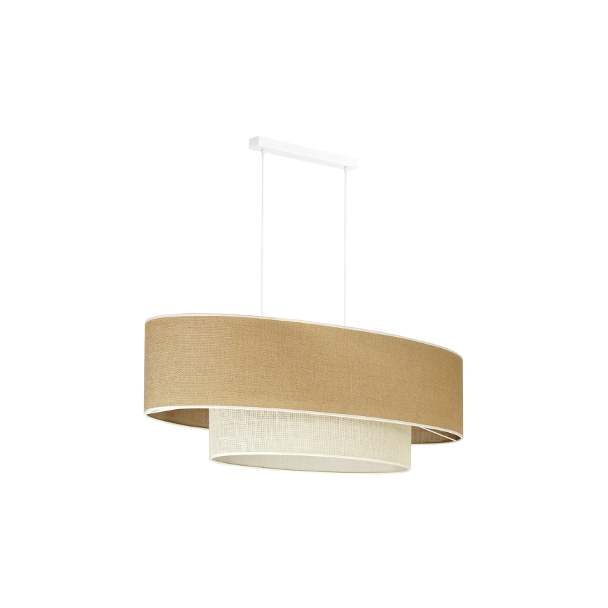 Duolla - Luster na sajli DOUBLE OVAL YUTE 2xE27/15W/230V braon/krem