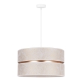 Duolla - Luster na sajli DUO, 1x E27/15 W/230 V, prečnik 40 cm, bela/zlatna