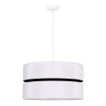 Duolla - Luster na sajli DUO 1xE27/15W/230V prečnik 40 cm bela/crna