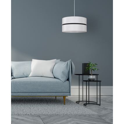 Duolla - Luster na sajli DUO 1xE27/15W/230V prečnik 40 cm bela/crna