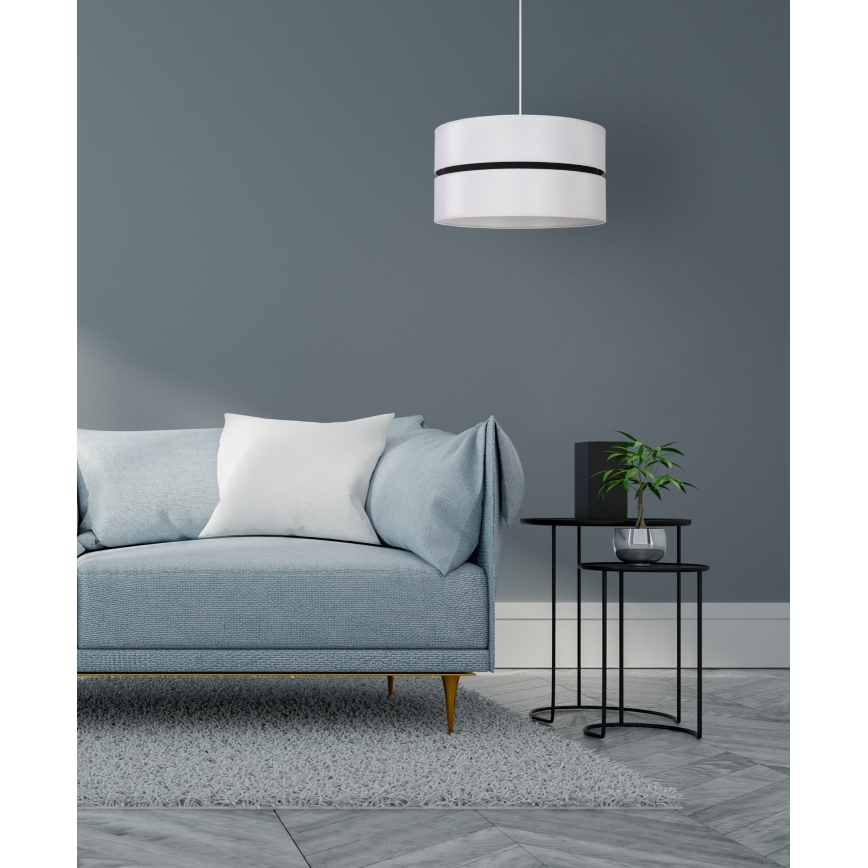 Duolla - Luster na sajli DUO 1xE27/15W/230V prečnik 40 cm bela/crna