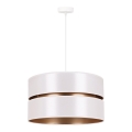 Duolla - Luster na sajli DUO 1xE27/15W/230V prečnik 40 cm bela/zlatna