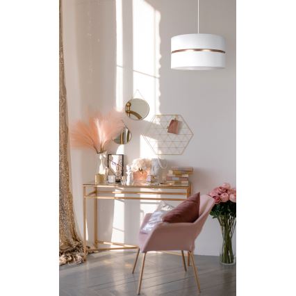 Duolla - Luster na sajli DUO 1xE27/15W/230V prečnik 40 cm bela/zlatna