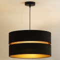 Duolla - Luster na sajli DUO 1xE27/15W/230V prečnik 40 cm crna/zlatna