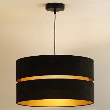 Duolla - Luster na sajli DUO 1xE27/15W/230V prečnik 40 cm crna/zlatna