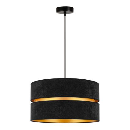 Duolla - Luster na sajli DUO 1xE27/15W/230V prečnik 40 cm crna/zlatna