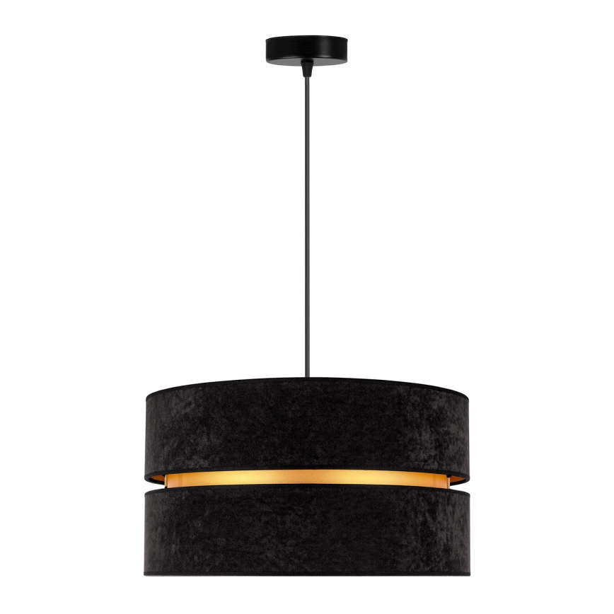 Duolla - Luster na sajli DUO 1xE27/15W/230V prečnik 40 cm crna/zlatna