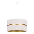Duolla - Luster na sajli DUO 1xE27/15W/230V, prečnik 40 cm, krem/zlatna