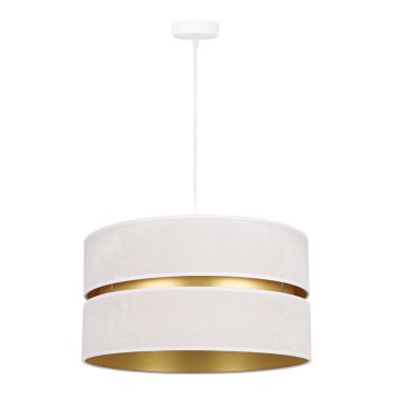 Duolla - Luster na sajli DUO 1xE27/15W/230V, prečnik 40 cm, krem/zlatna