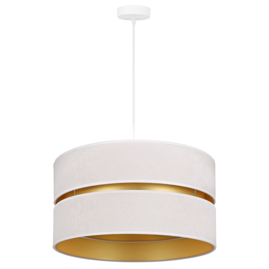 Duolla - Luster na sajli DUO 1xE27/15W/230V, prečnik 40 cm, krem/zlatna