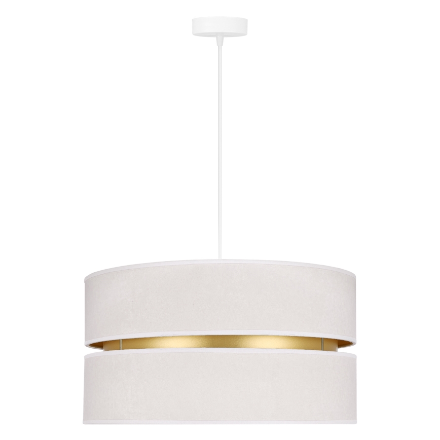 Duolla - Luster na sajli DUO 1xE27/15W/230V, prečnik 40 cm, krem/zlatna