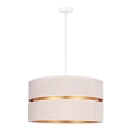 Duolla - Luster na sajli DUO 1xE27/15W/230V prečnik 40 cm krem/zlatna