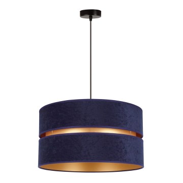 Duolla - Luster na sajli DUO 1xE27/15W/230V, prečnik 40 cm, plava/zlatna