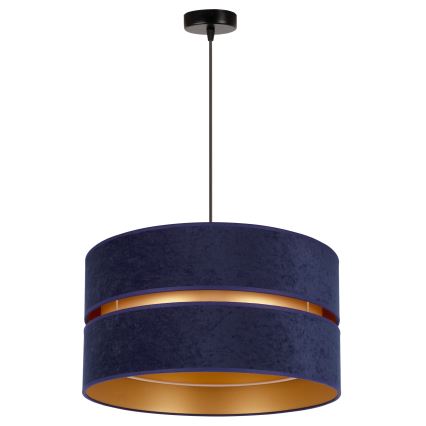 Duolla - Luster na sajli DUO 1xE27/15W/230V, prečnik 40 cm, plava/zlatna