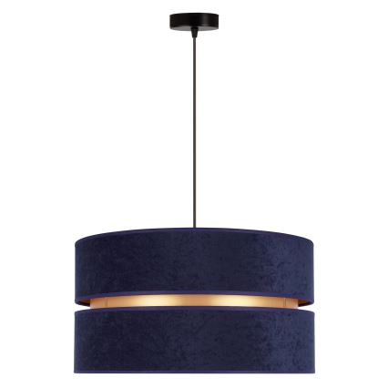 Duolla - Luster na sajli DUO 1xE27/15W/230V, prečnik 40 cm, plava/zlatna