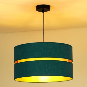 Duolla - Luster na sajli DUO 1xE27/15W/230V prečnik 40 cm tirkizna/zlatna