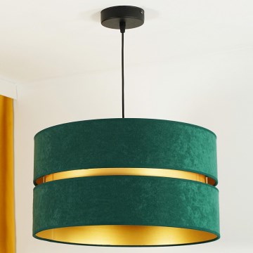 Duolla - Luster na sajli DUO 1xE27/15W/230V prečnik 40 cm, zelena/zlatna
