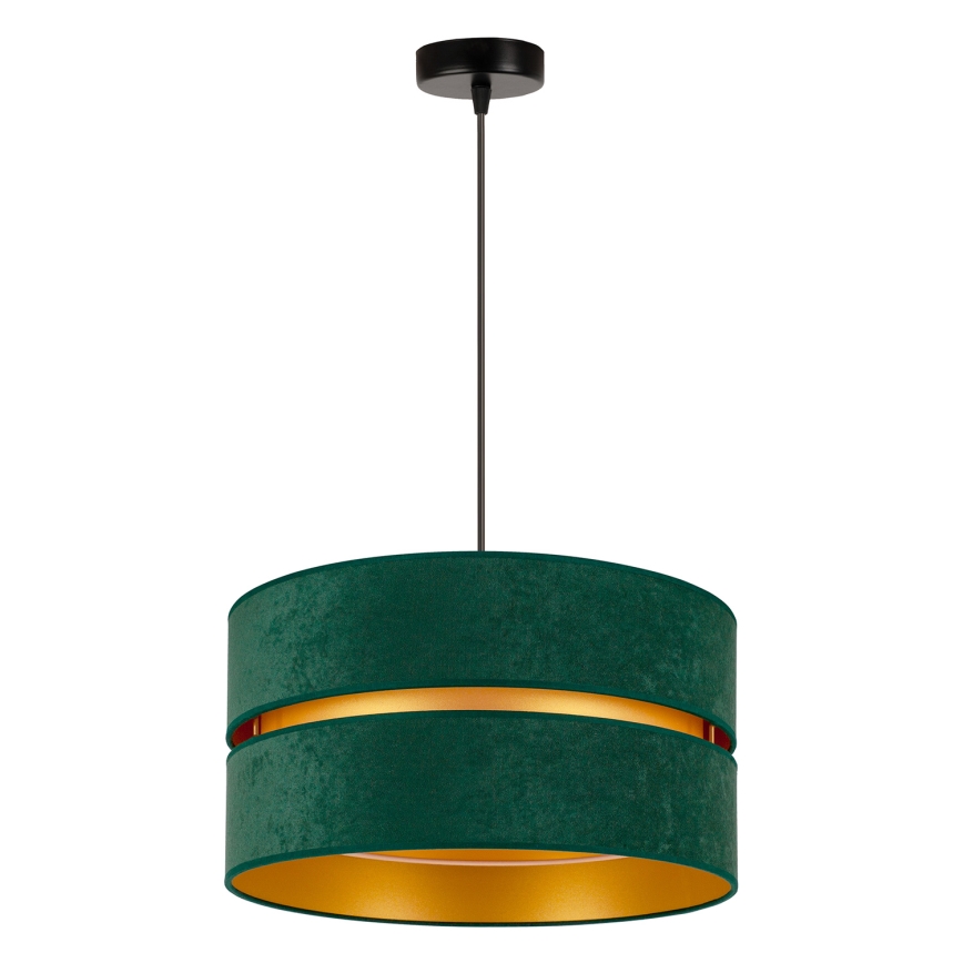 Duolla - Luster na sajli DUO 1xE27/15W/230V prečnik 40 cm, zelena/zlatna