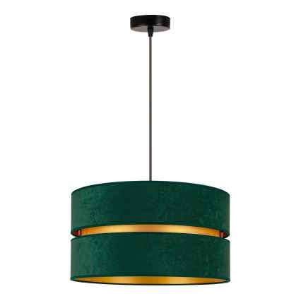 Duolla - Luster na sajli DUO 1xE27/15W/230V prečnik 40 cm, zelena/zlatna