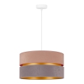 Duolla - Luster na sajli DUO 1xE27/15W/230V Ø 40 cm bež-siva