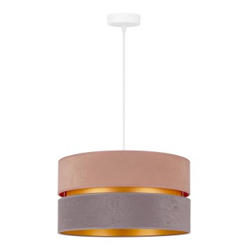 Duolla - Luster na sajli DUO 1xE27/15W/230V Ø 40 cm bež-siva